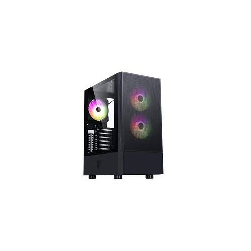 Case SIISBE 3.0 - Gaming Middle Tower, 3x12cm ARGB fan, USB3, Side Panel Temp Glass with hinge